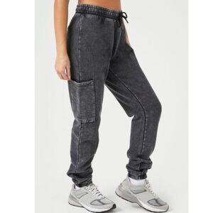 Forever 21 Active Mineral Wash Cargo Joggers - Womens Size S